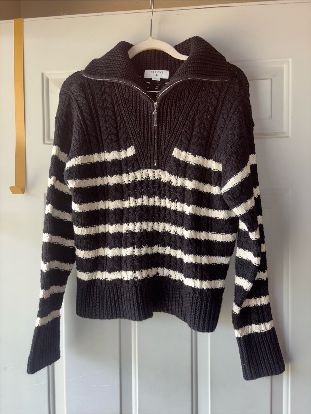 La Ligne X Target black/white 1/4-zip sweater size S